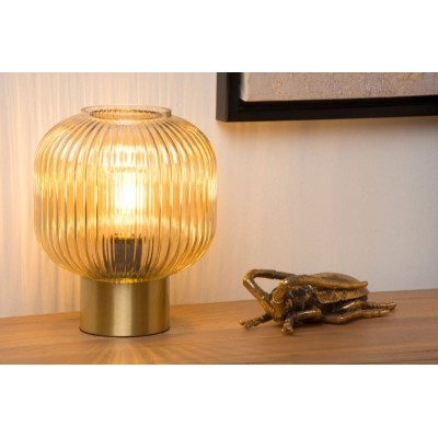Table Lamp MALOTO Ø20cm Amber Brass