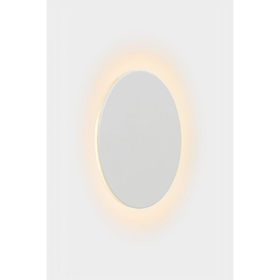 LED Απλίκα Τοίχου Eklyps Led Ø15cm 15cm 3000K Λευκό