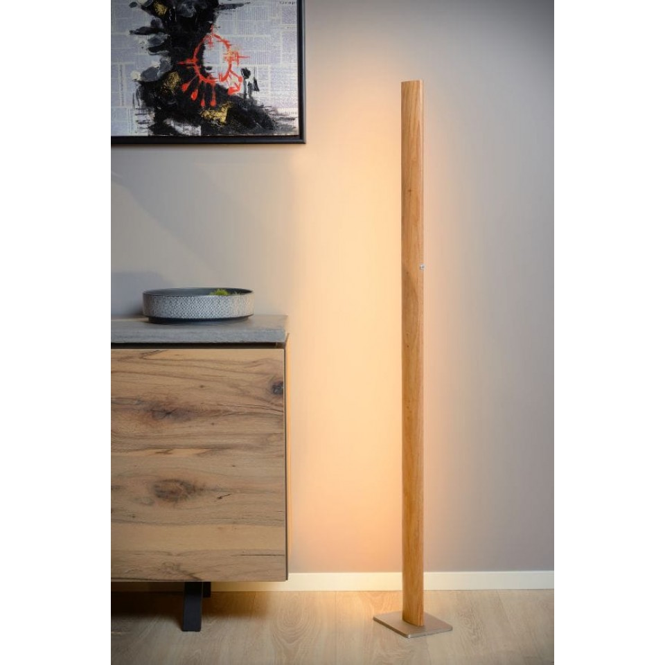 LED Floor Lamp SYTZE 151cm Dimmable 3000K Light Wood Silver