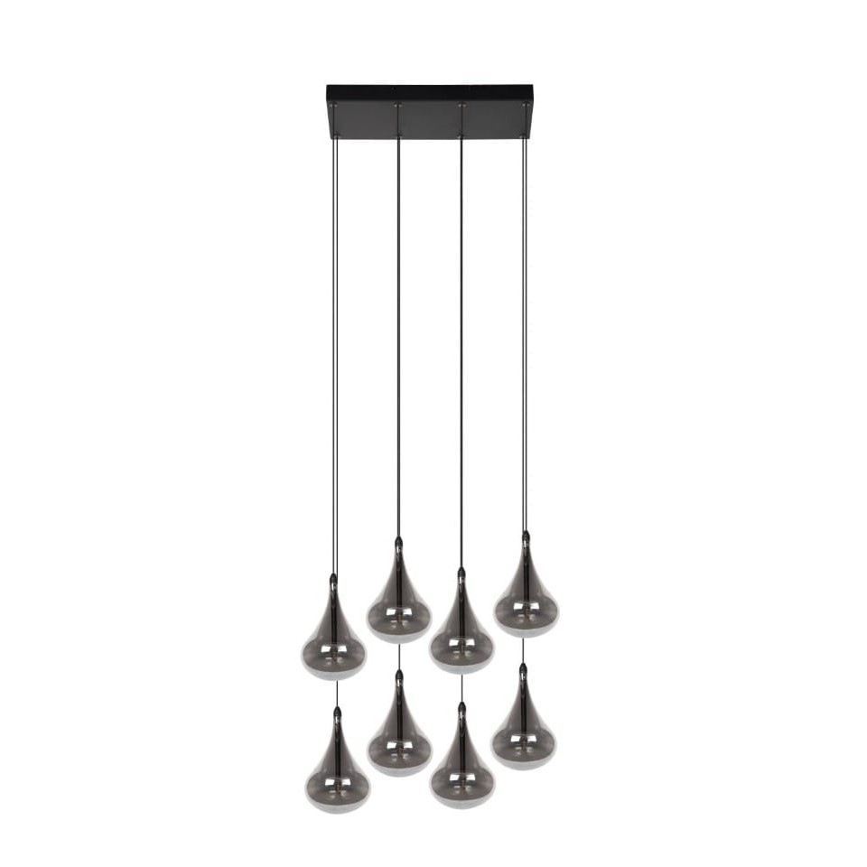 LED Multi-Light Pendant Lamp TEARS Dimmable 3000K Black Grey