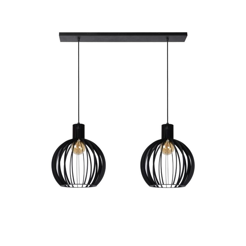 Multi-Light Pendant Lamp MIKAELA 2xE27 Black