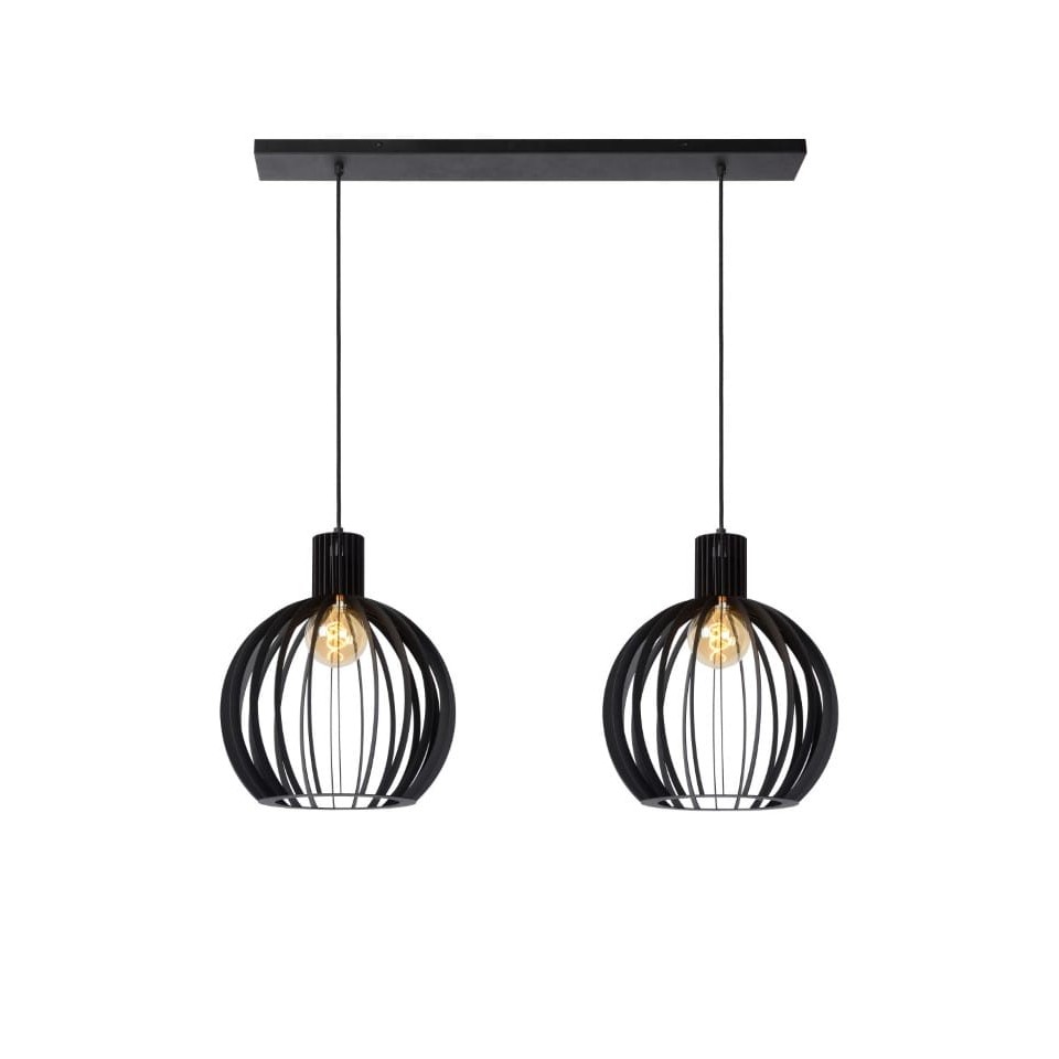 Multi-Light Pendant Lamp MIKAELA 2xE27 Black