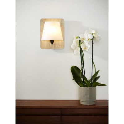 Wall Lamp IDAHO Light Wood Opal