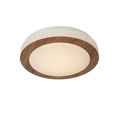 LED Ceiling Lamp DIMY Ø28,6cm IP21 Dimmable 3000K Wood Opal