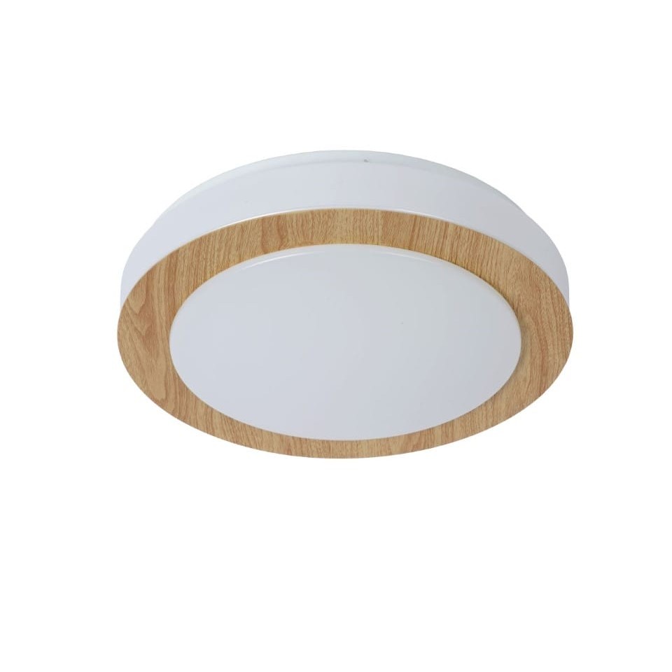 LED Ceiling Lamp DIMY Ø28,6cm IP21 Dimmable 3000K Light Wood Opal