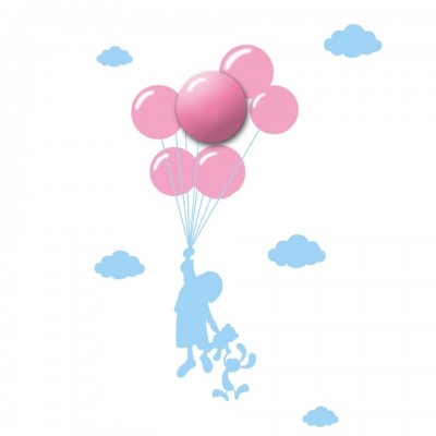 LED Children's Wall Lamp Balloons Pink