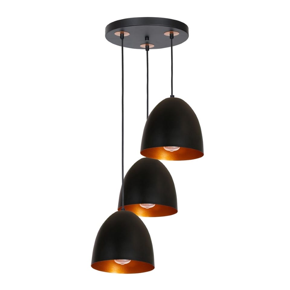 Multi-Light Pendant Lamp Vegas 3xE27 Ø30cm Black