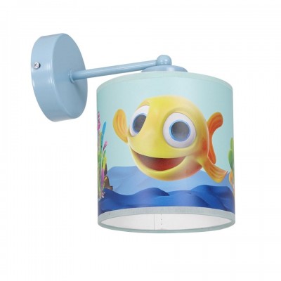 Children's Wall Lamp Rybka Minimini with shade 1xE27 Blue