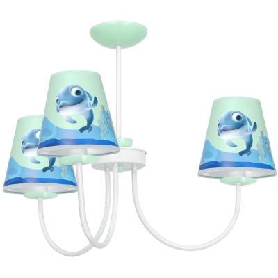 Children's Multi-Light Pendant Lamp Delfinka Finka with shade 3xE14 Ø62cm Blue