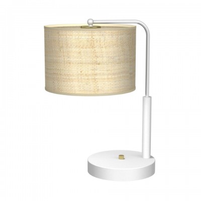 Table Lamp Marshall with shade White Rattan