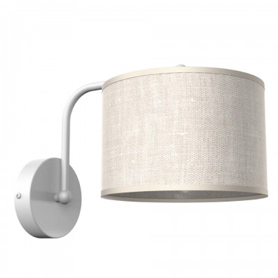 Wall Lamp Lino Biel with shade White Linen