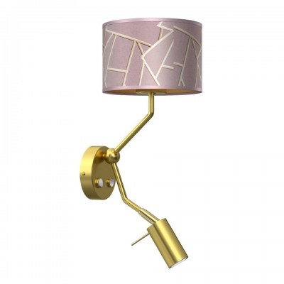 Wall Lamp Ziggy Hotel with shade Gold Pink