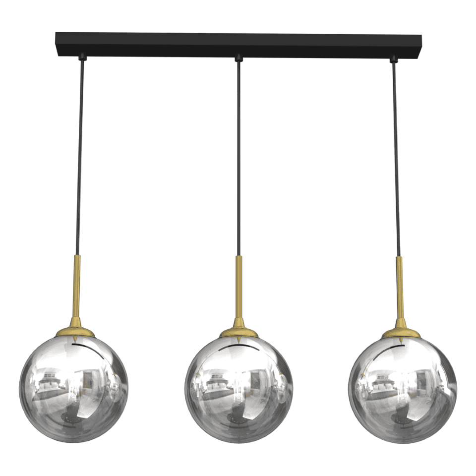 Multi-Light Pendant Lamp Reflex 3xE14 Black Gold