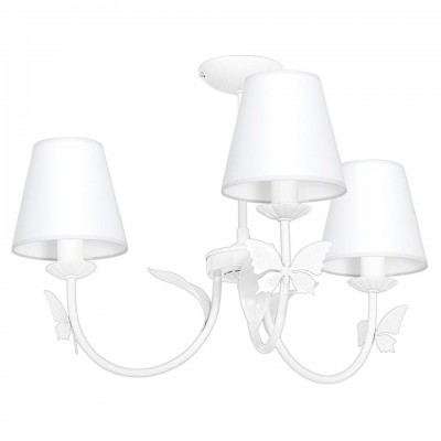Children's Multi-Light Pendant Lamp Alice with shade 3xE14 Ø62cm White