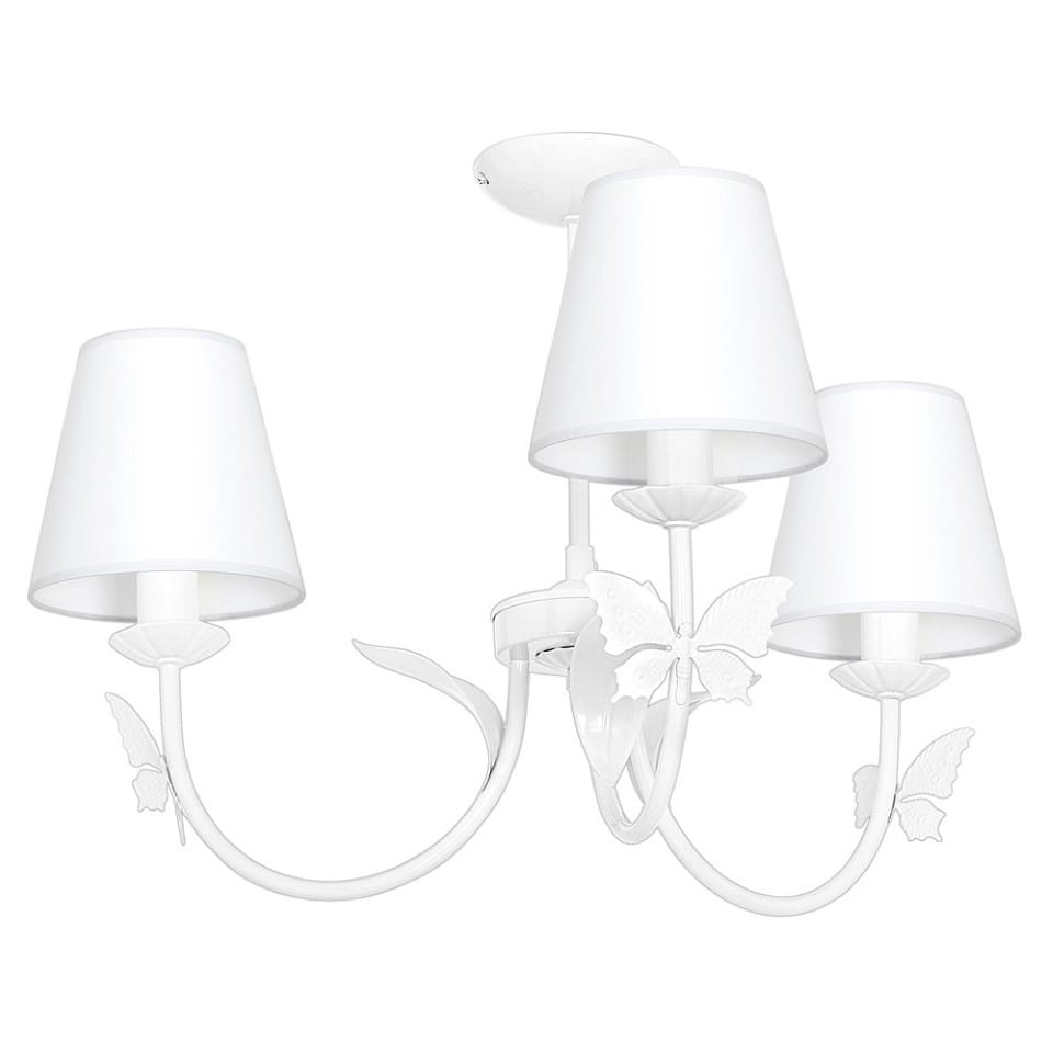 Childrens Multi-Light Pendant Lamp Alice with shade 3xE14 Ø62cm White