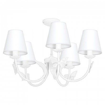 Children's Multi-Light Pendant Lamp Alice with shade 5xE14 Ø62cm White
