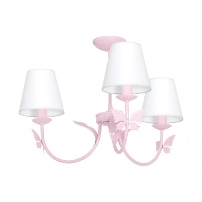 Children's Multi-Light Pendant Lamp Alice with shade 3xE14 Ø62cm Pink
