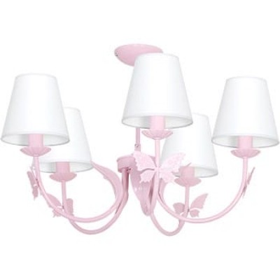 Children's Multi-Light Pendant Lamp Alice with shade 5xE14 Ø62cm Pink