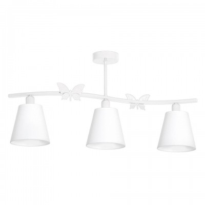 Children's Multi-Light Pendant Lamp Alice with shade 3xE14 White