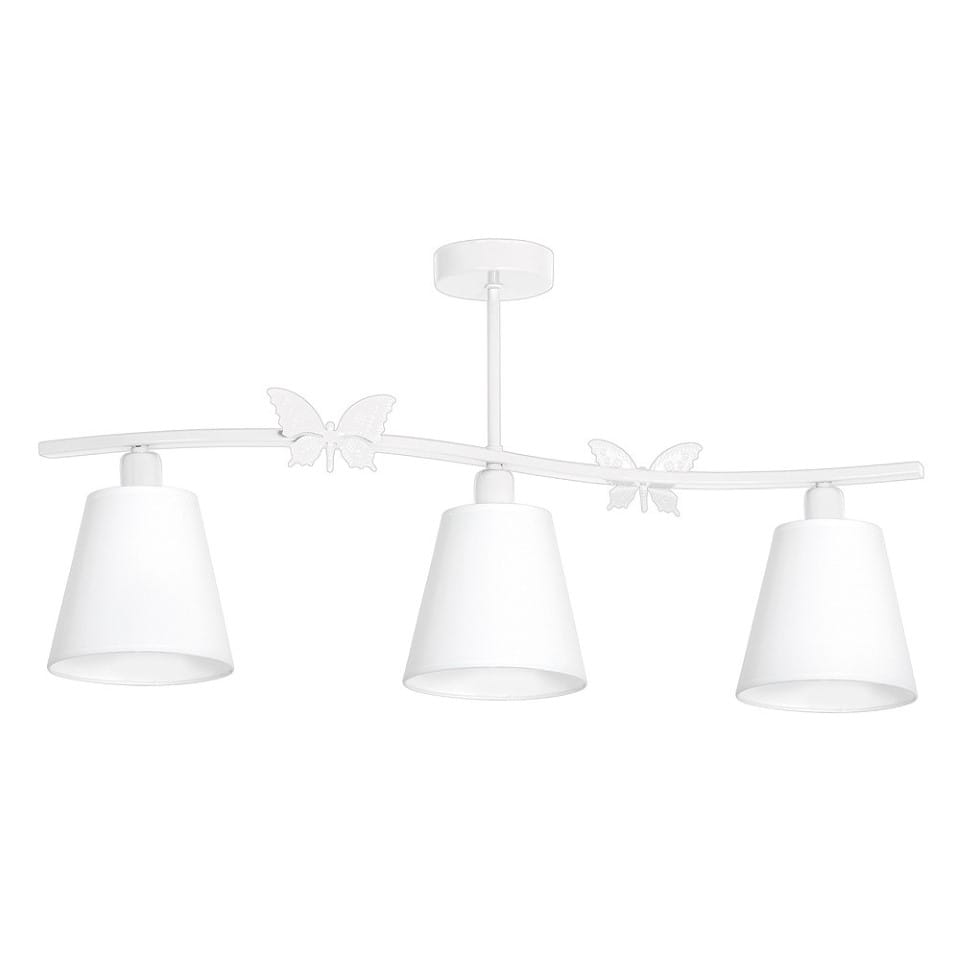Childrens Multi-Light Pendant Lamp Alice with shade 3xE14 White