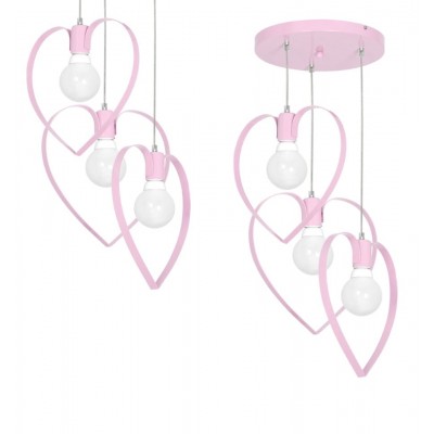 Children's Multi-Light Pendant Lamp Amore 3xE27 Ø40cm Pink