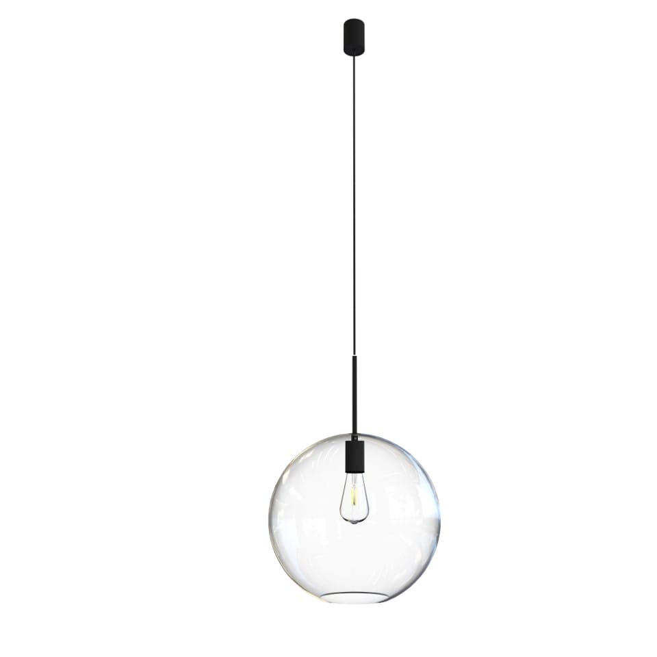 Κρεμαστό Φωτιστικό Sphere Xl Διαφανές με Μαύρο