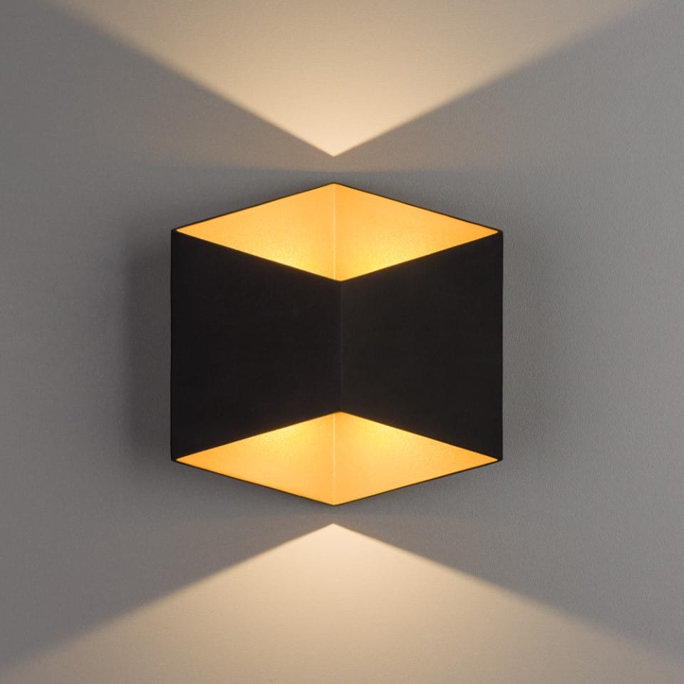 LED Outdoor Wall Lamp Triangles Led IP54 Black-Gold