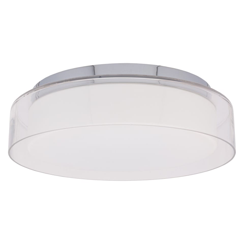 LED Φωτιστικό Οροφής Pan Led M IP44 Άσπρο με Χρώμιο