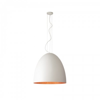 Multi-Light Pendant Lamp Egg Xl White Satine Copper