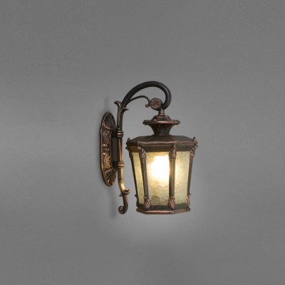 Outdoor Wall Lamp Amur Black With A Copper Patina