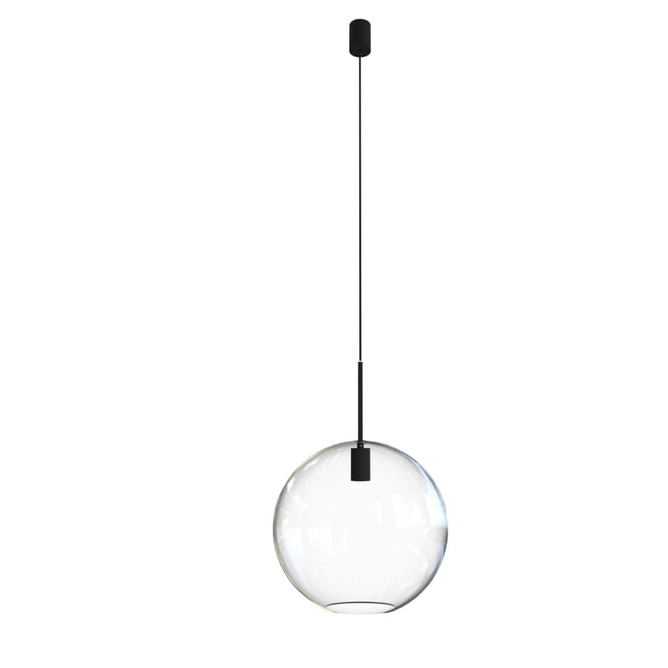 Κρεμαστό Φωτιστικό Sphere Xl Διαφανές με Μαύρο