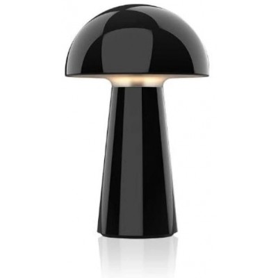 LED Rechargeable Portable Lamp Mushroom Dimmable Black