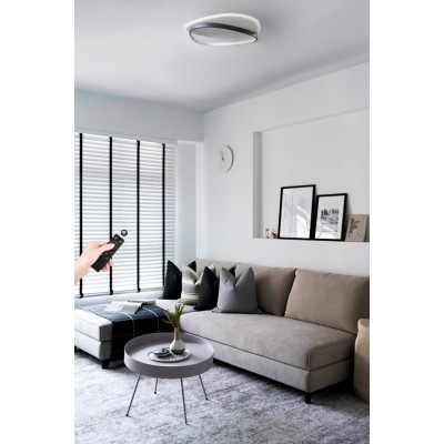 LED Φωτιστικό Οροφής Alaves Θερμό/Ημέρας/Ψυχρό με Τηλεχειριστήριο Λευκό με Μαύρο