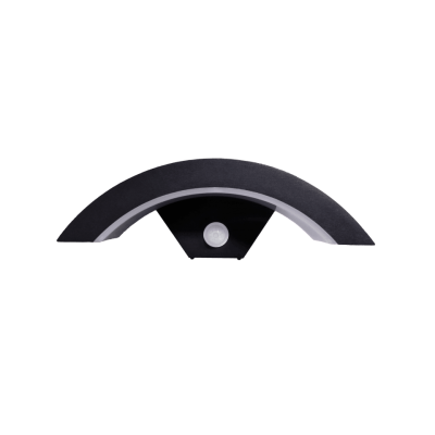 LED Απλίκα Τοίχου C με Αισθητήρα Νυκτός και Κίνησης Μαύρο