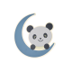 LED Παιδικό Απλίκα Τοίχου Blue Panda Φ30cm Θερμό/Ημέρας/Ψυχρό Μπλε με Λευκό