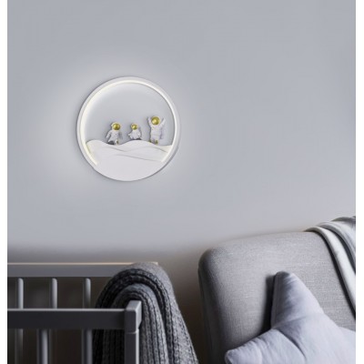 LED Παιδικό Απλίκα Τοίχου Space Φ28cm Θερμό/Ημέρας/Ψυχρό Λευκό