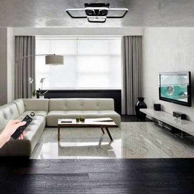 LED Φωτιστικό Οροφής Barcelona 85W με Τετράγωνα Πλαίσια με Τηλεχειριστήριο Ψυχρό/Φυσικό/Θερμό 58x46cm Μαύρο
