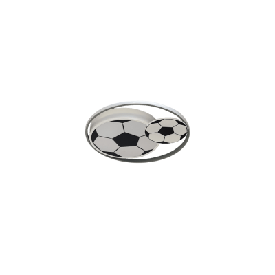 LED Παιδικό Φωτιστικό Οροφής Football Φ51cm Θερμό/Ημέρας/Ψυχρό με Τηλεχειριστήριο Λευκό με Μαύρο