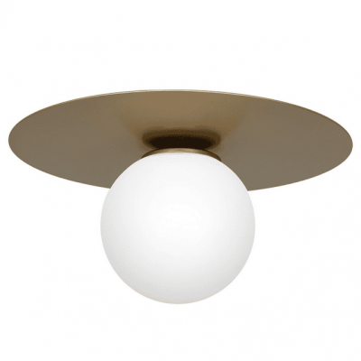 Ceiling Lamp Flat Gold White Globe Φ20