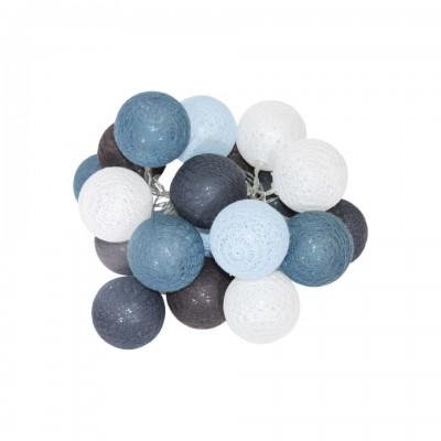 Cotton Balls LED 20L String Lights Grey-Blue-Cyan-White