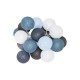 Διακοσμητικές Μπάλες Cotton Balls Led 20L Γιρλάντα Γκρι-Μπλε-Γαλαζιο-Λευκό