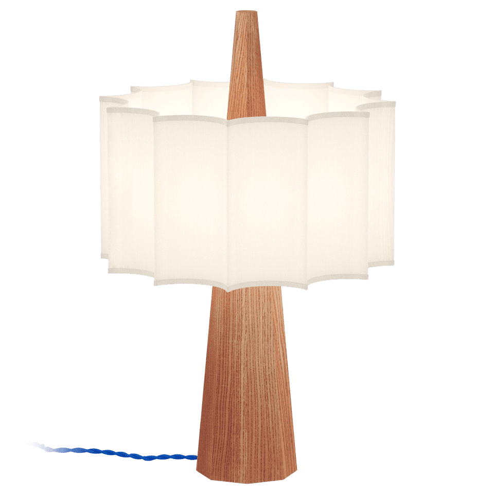 Table Lamp Rain Wood White