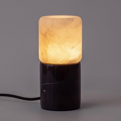 Table Lamp Rock Table Alabaster Black Marble