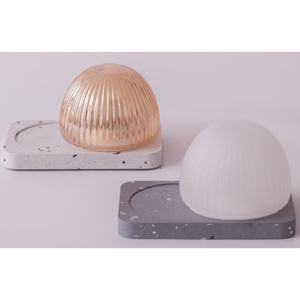 LED Portable Table Lamp Roi Grey Terrazo Amber