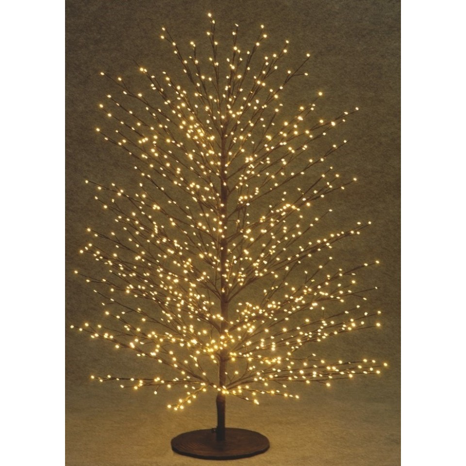 Φωτιζόμενο Δέντρο Με 1000 LED Φωτάκια Εξωτερικού Χώρου Θερμού Φωτισμού Μετασχηματιστή Ip44 Και Dimmer 120(h)cm