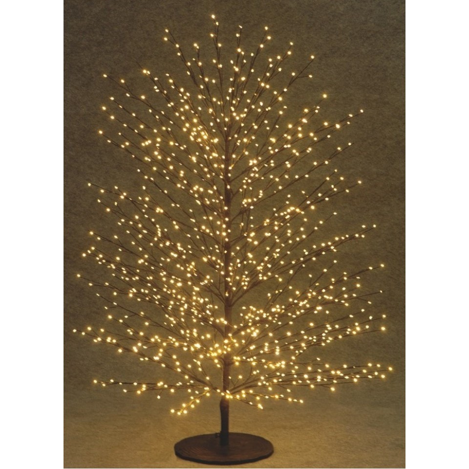 Φωτιζόμενο Δέντρο Με 1500 LED Φωτάκια Εξωτερικού Χώρου Θερμού Φωτισμού Μετασχηματιστή Ip44 Και Dimmer 150(h)cm