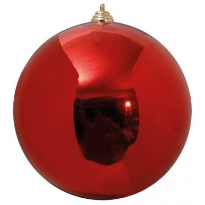 Κόκκινη Πλαστική Γυαλιστερή Χριστουγεννιάτικη Μπάλα 15cm