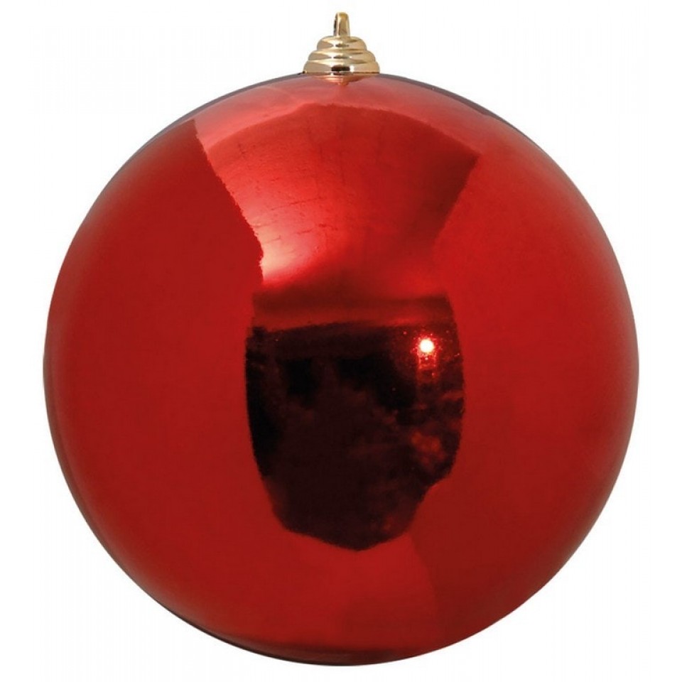 Κόκκινη Πλαστική Γυαλιστερή Χριστουγεννιάτικη Μπάλα 15cm