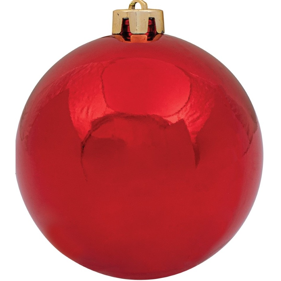 Κόκκινη Πλαστική Γυαλιστερή Χριστουγεννιάτικη Μπάλα 25cm