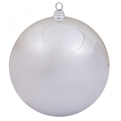 Ασημί Πλαστική Γυαλιστερή Χριστουγεννιάτικη Μπάλα 40cm